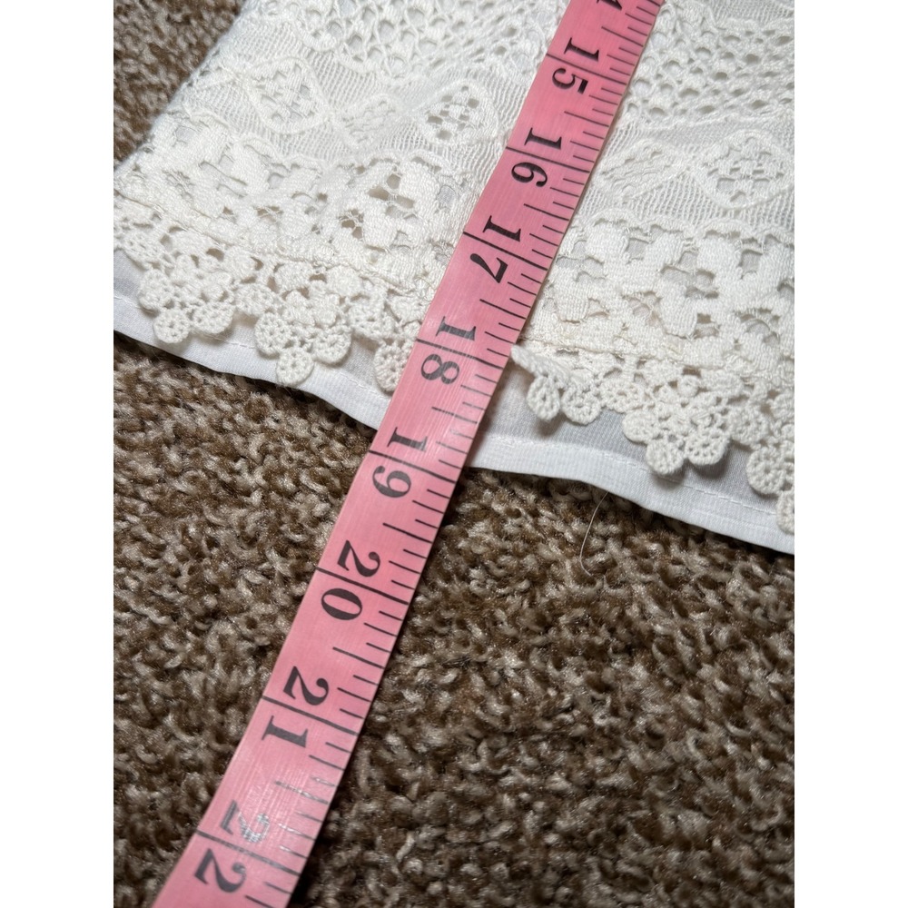 Mossimo Crochet‎ Lined Lace Cami Tank Top XL TG Cream Boho Cowgirl Indie Y2K - Picture 8 of 10